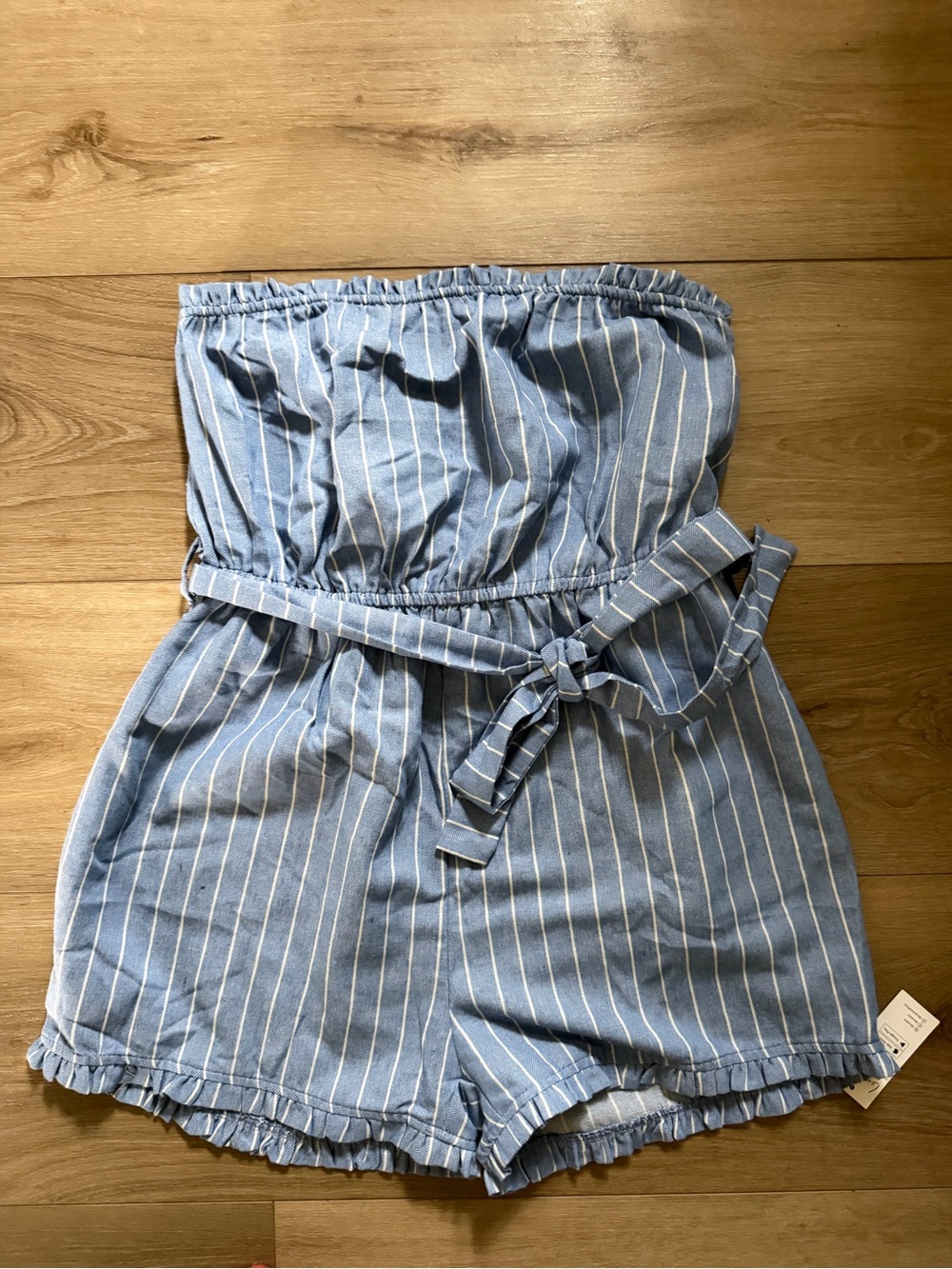 CUPSHE Striped Micro Ruffle Tube Top Romper NWT - Picture 2 of 7